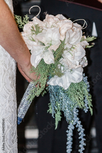 Bride holding Flowers