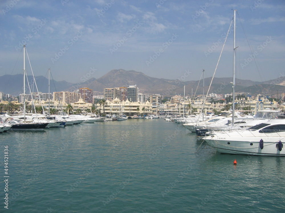 Boats in the port of Benalmadena, Costa del Sol, Malaga, Andalusia, Spain