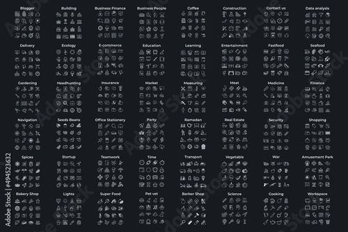 mega pack icon set symbol template for graphic and web design collection logo vector illustration
