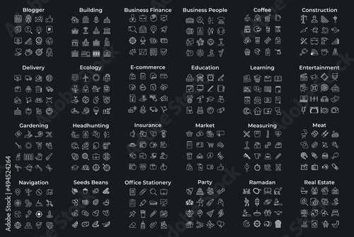 mega pack icon set symbol template for graphic and web design collection logo vector illustration