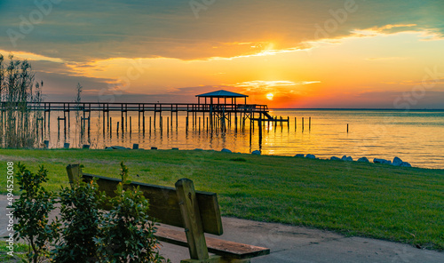 A Sunset View at Fairhope, Alabama Pier