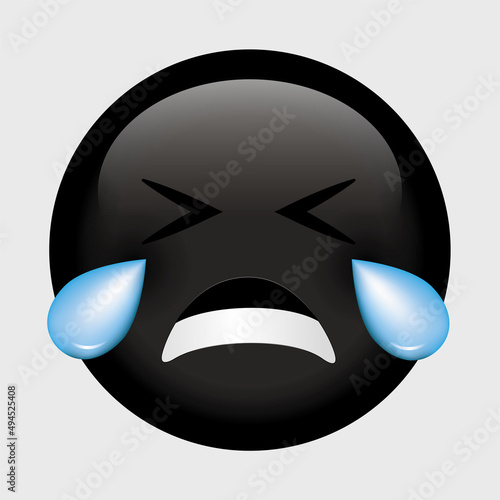 Vector emoji. Sad face. Smile vector emoji. Unhappy emoticon. Cute emoticon isolated on white background.
