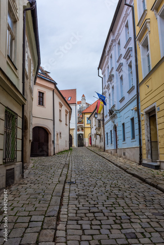 Colorful street in Bratislava Historic  Center   Slovakia