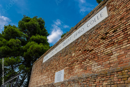 RECANATI, ITALY, 21 JULY 2021 The house of the famous italian poet Giacomo Leopardi