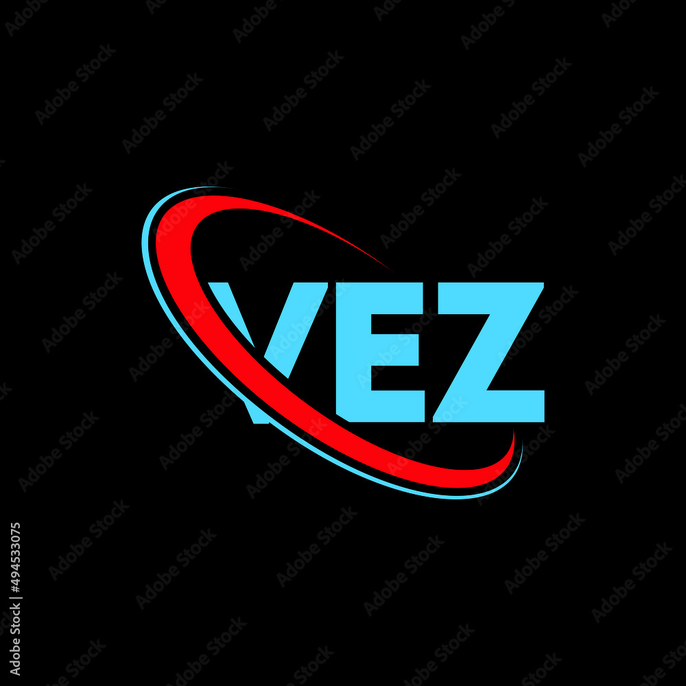 VEZ logo. VEZ letter. VEZ letter logo design. Initials VEZ logo linked
