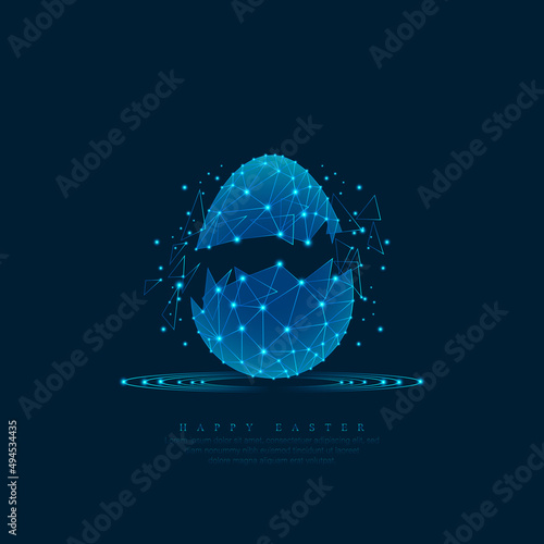 Happy Easter. Easter eggs form lines and triangles style design background.