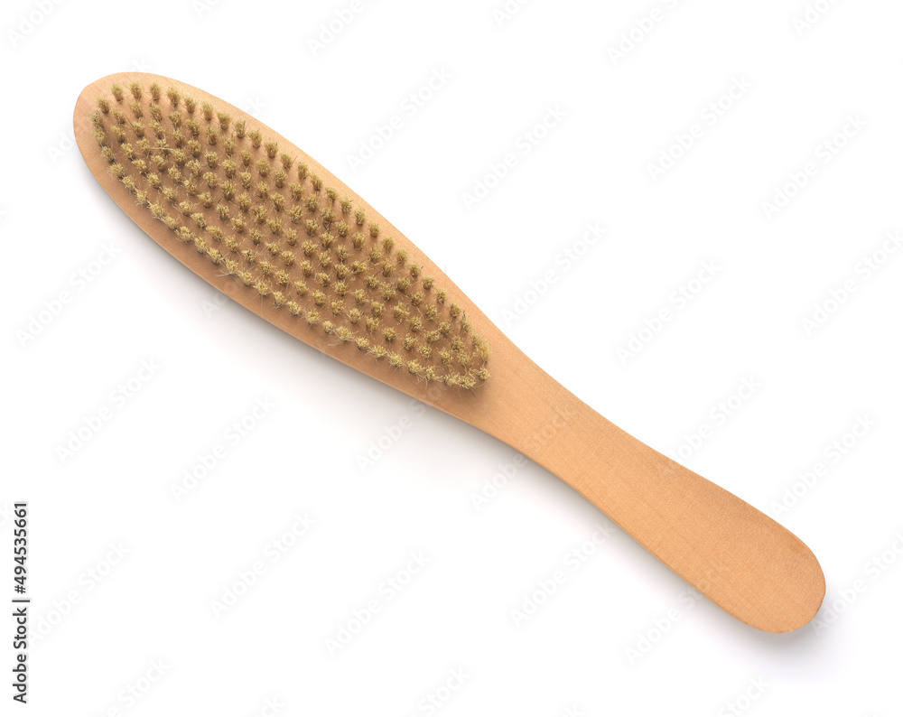 Top view of natural bristle clothes wooden brush Top view of natural bristle clothes wooden brush