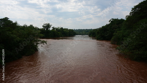 Картината върху платно iguazu river near the famous waterfalls
