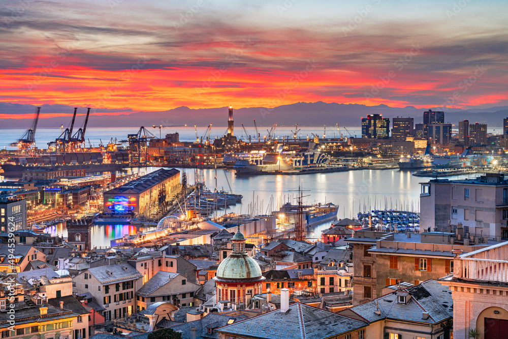 Genova, Italy on the Port