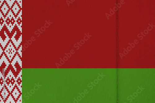 Patriotic wooden background in colors of national flag. Belarus