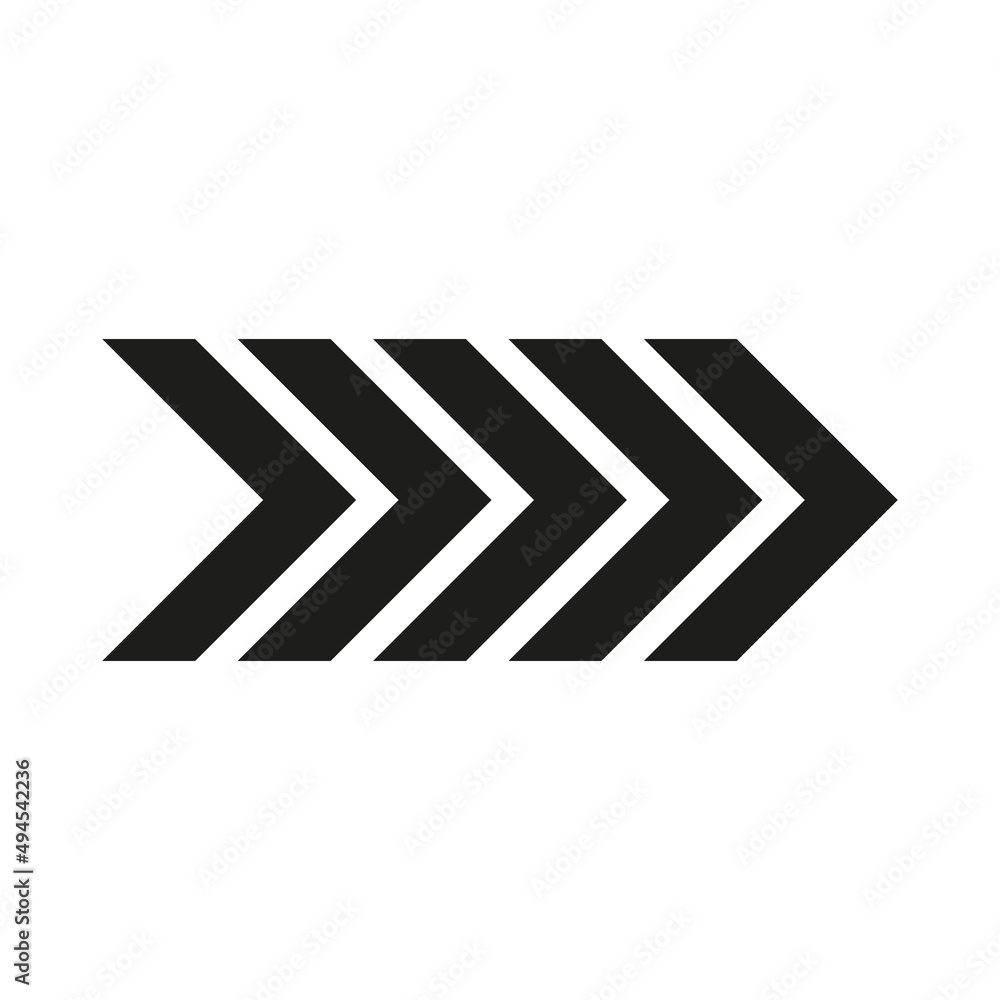 Arrow icons group. Set of black arrows symbols with blend effect. Chevron symbols. Vector isolated on white background.