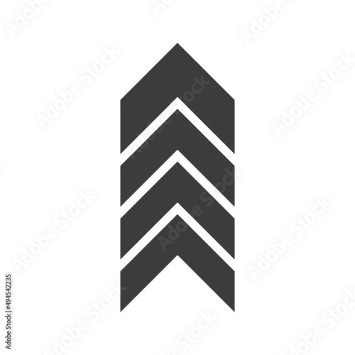 Arrow icons group. Set of black arrows symbols with blend effect. Chevron symbols. Vector isolated on white background.