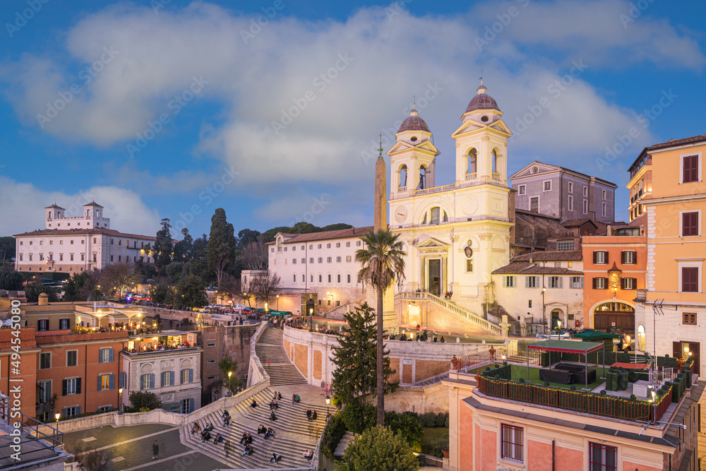 Rome, Italy at the Spanish Steps from Above