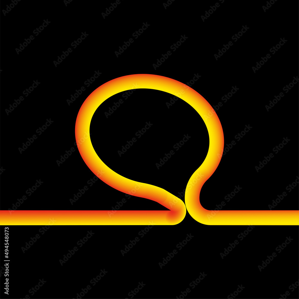 Speech bubble, chat and bubble form continuous line. 3d vector neon