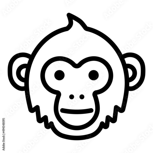 Monkey Face Flat Icon Isolated On White Background