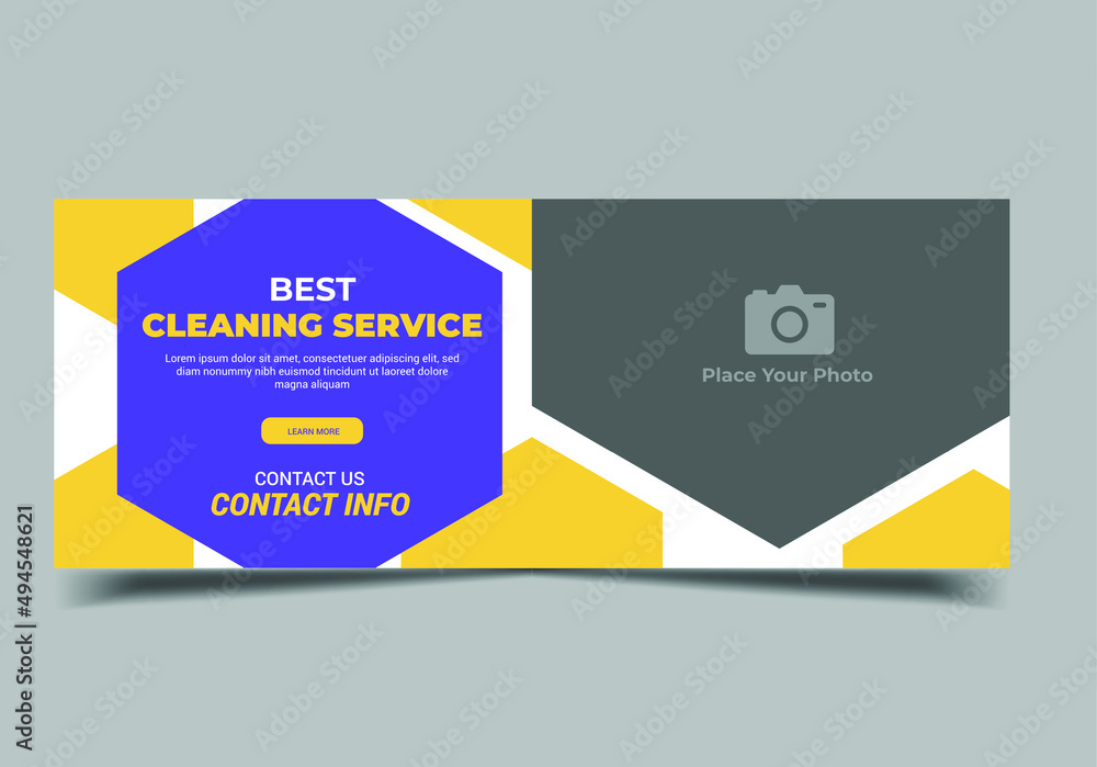 Obraz premium Cleaning service social media banner template, Home cleaning service web banner template