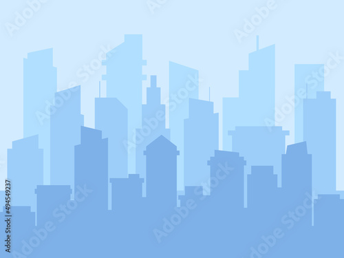 Abstract city building skyline. Urban landscape. Vector illustration.