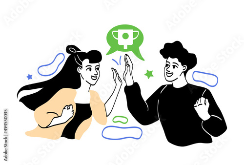 People celebrating success