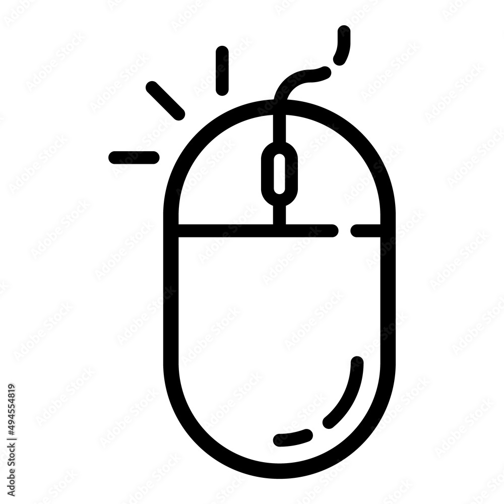 Pc Mouse Left Button Click Flat Icon Isolated On White Background Pc Mouse Left Button Click Flat Icon Isolated On White Background