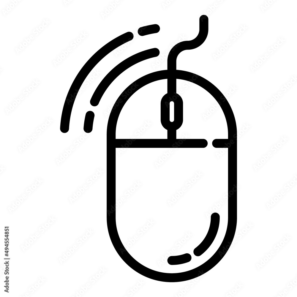 Pc Mouse Left Button Click Flat Icon Isolated On White Background Pc Mouse Left Button Click Flat Icon Isolated On White Background