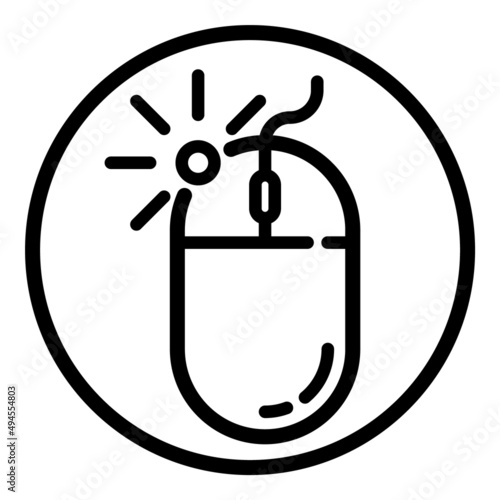 Pc Mouse Left Button Click Flat Icon Isolated On White Background