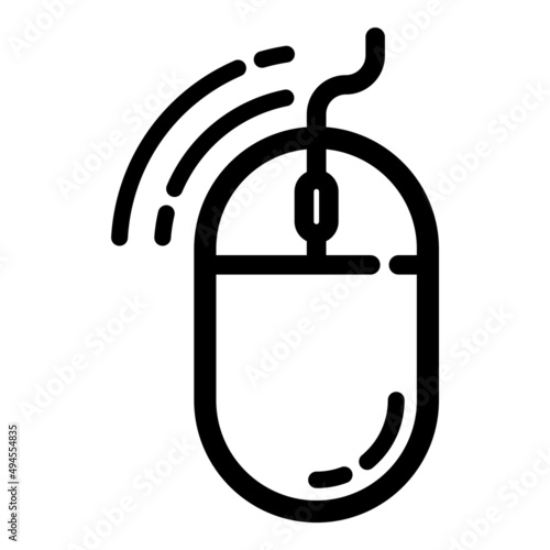 Pc Mouse Left Button Click Flat Icon Isolated On White Background