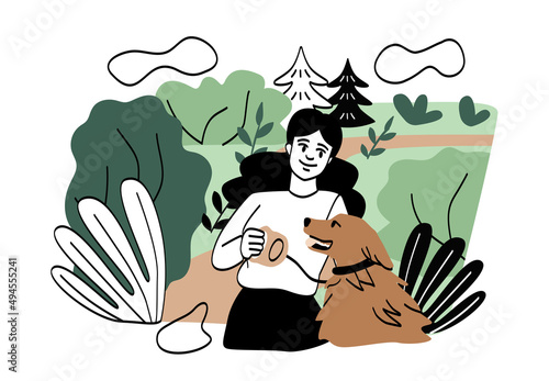 People resting in nature