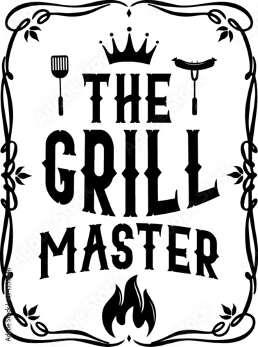 Vector of "The grill master" lettering on a white background