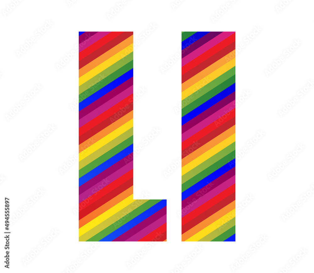 Letter Ll Rainbow Style. Modern Dynamic Colorful Alphabet Ll Vector Illustration. EPS 10