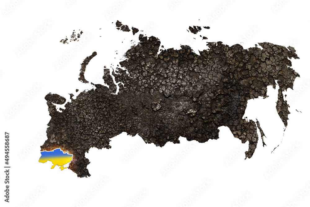 Fototapeta premium Illustration of the war between Ukraine and Russia