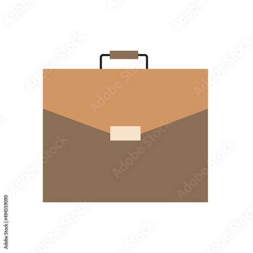 Brown briefcase in the form of an icon on a white background © Елена  Барская
