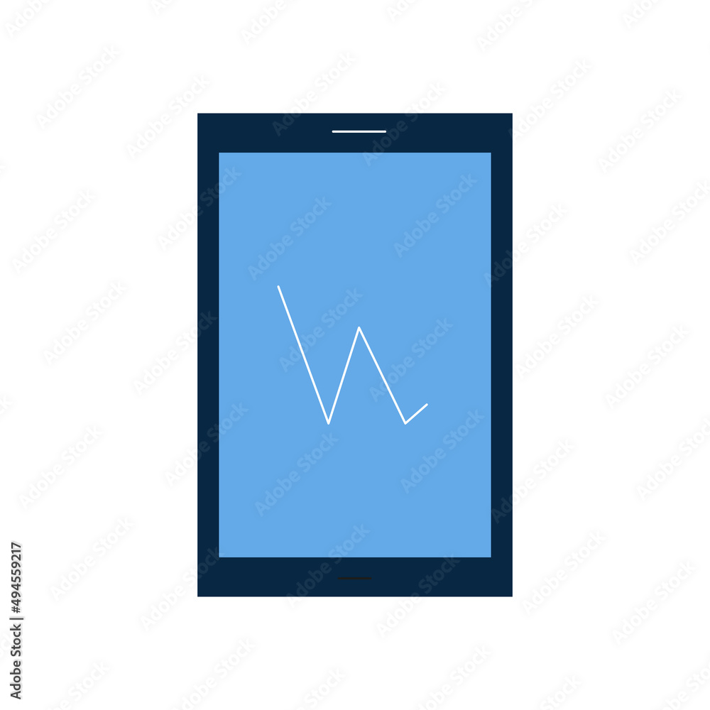 Smartphone icon with blue screen on white background Smartphone icon with blue screen on white background