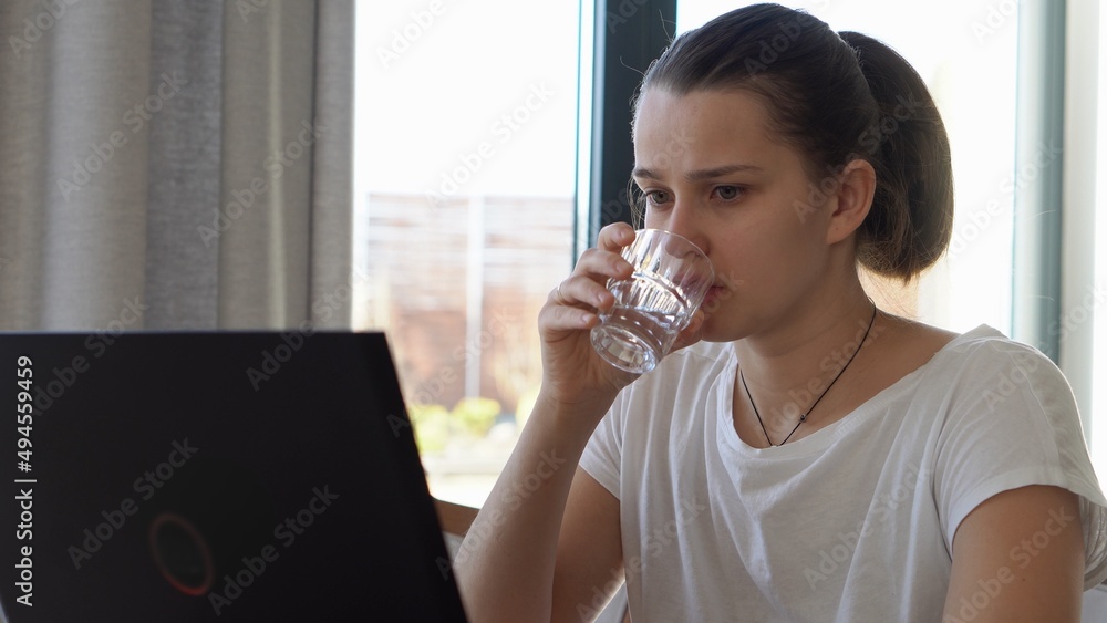 Authentic Caucasian Young Woman Chatting On Laptop At Home In Living Room. Writing Searching Using IT At Desk. Happy Lady Working On Computer Browsing Internet. Buisenes, Education, Technology Concept Authentic Caucasian Young Woman Chatting On Laptop At Home In Living Room. Writing Searching Using IT At Desk. Happy Lady Working On Computer Browsing Internet. Buisenes, Education, Technology Concept