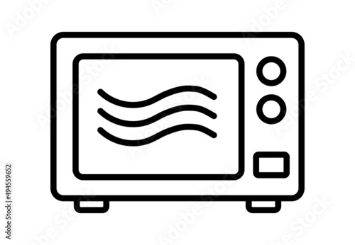 Microwave oven line art icon photo