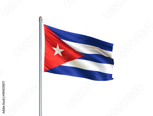 Free Download Cuba national flag waving in isolated white background. Cuba flag. 3D illustration - GFXLoad
