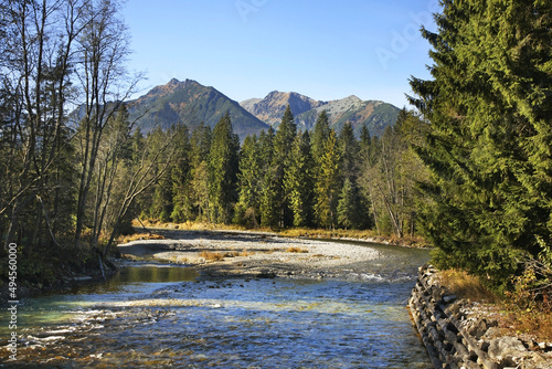 Bialka river at Lysa Polana near Zakopane. Poland