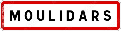 Panneau entrée ville agglomération Moulidars / Town entrance sign Moulidars