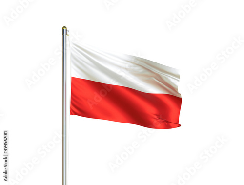 Poland national flag waving in isolated white background. Poland flag. 3D illustration Free Download Poland national flag waving in isolated white background. Poland flag. 3D illustration - GFXLoad