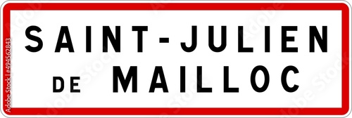 Panneau entr  e ville agglom  ration Saint-Julien-de-Mailloc   Town entrance sign Saint-Julien-de-Mailloc