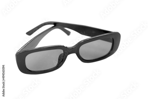 Black glasses on a white background.