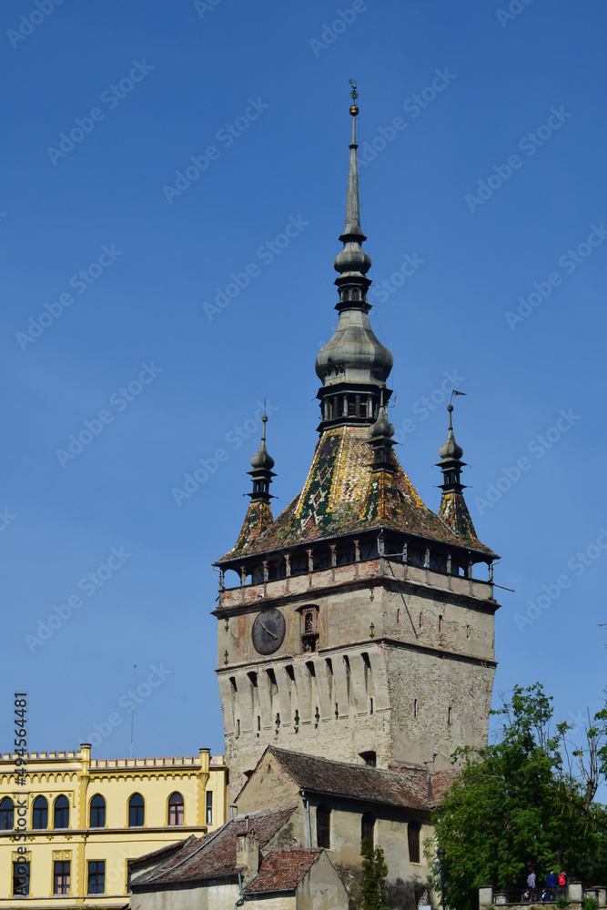 Fototapeta premium The clock tower in the citadel of Sighisoara 99