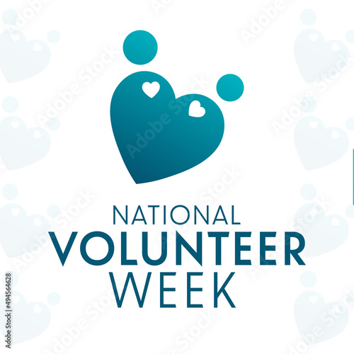 National Volunteer Week. Vector illustration. Holiday poster.