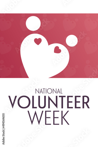 National Volunteer Week. Vector illustration. Holiday poster.