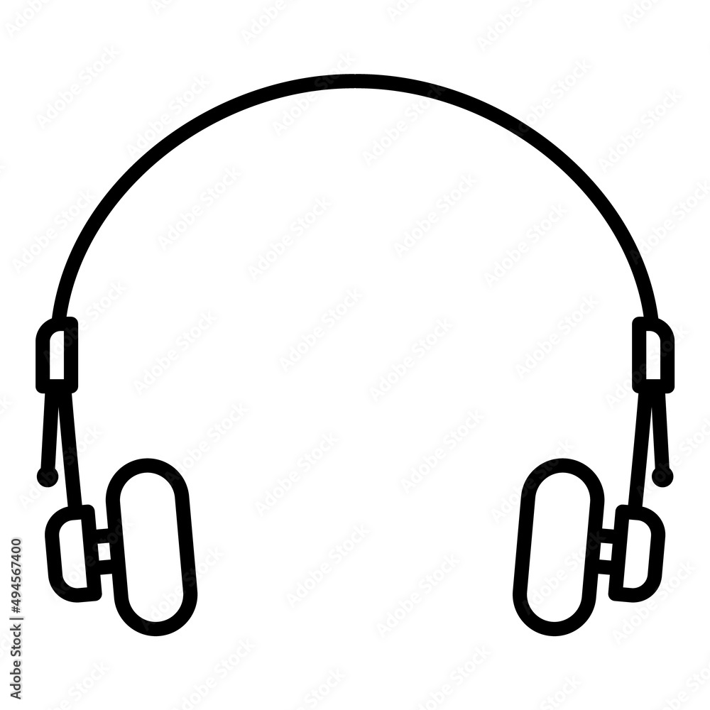Headphones Flat Icon Isolated On White Background Headphones Flat Icon Isolated On White Background