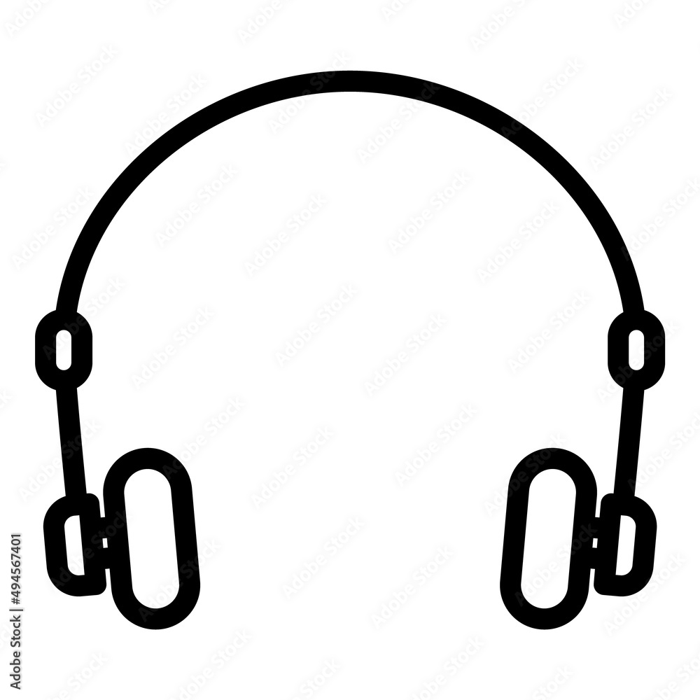 Headphones Flat Icon Isolated On White Background Headphones Flat Icon Isolated On White Background