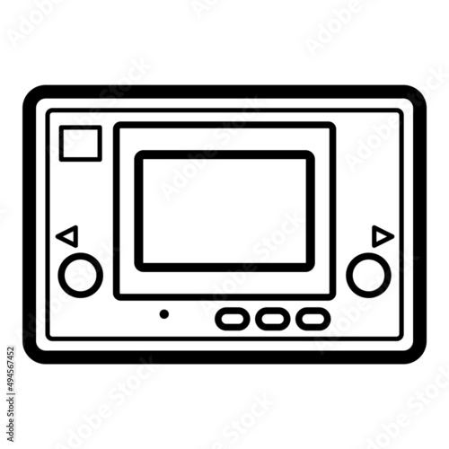 Pocket Gaming Retro Console Flat Icon Isolated On White Background