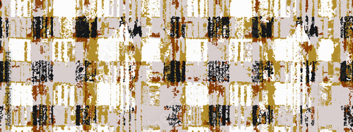 Dye geo motifs seamless pattern. Vector tie dye shibori print with stripes and folklore . Ink textured japanese background. Ethnic seam fabric vector. Bohemian fashion watercolor texture. African rug.