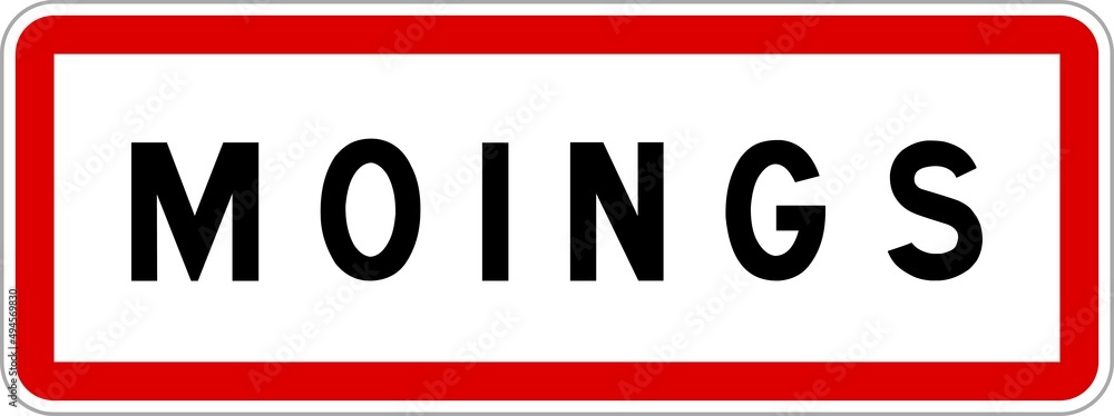 Panneau entrée ville agglomération Moings / Town entrance sign Moings