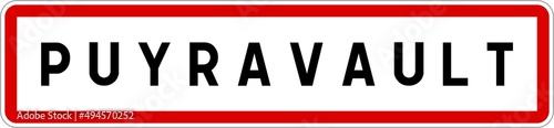 Panneau entrée ville agglomération Puyravault / Town entrance sign Puyravault