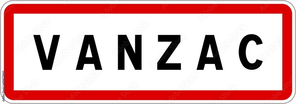 Panneau entrée ville agglomération Vanzac / Town entrance sign Vanzac